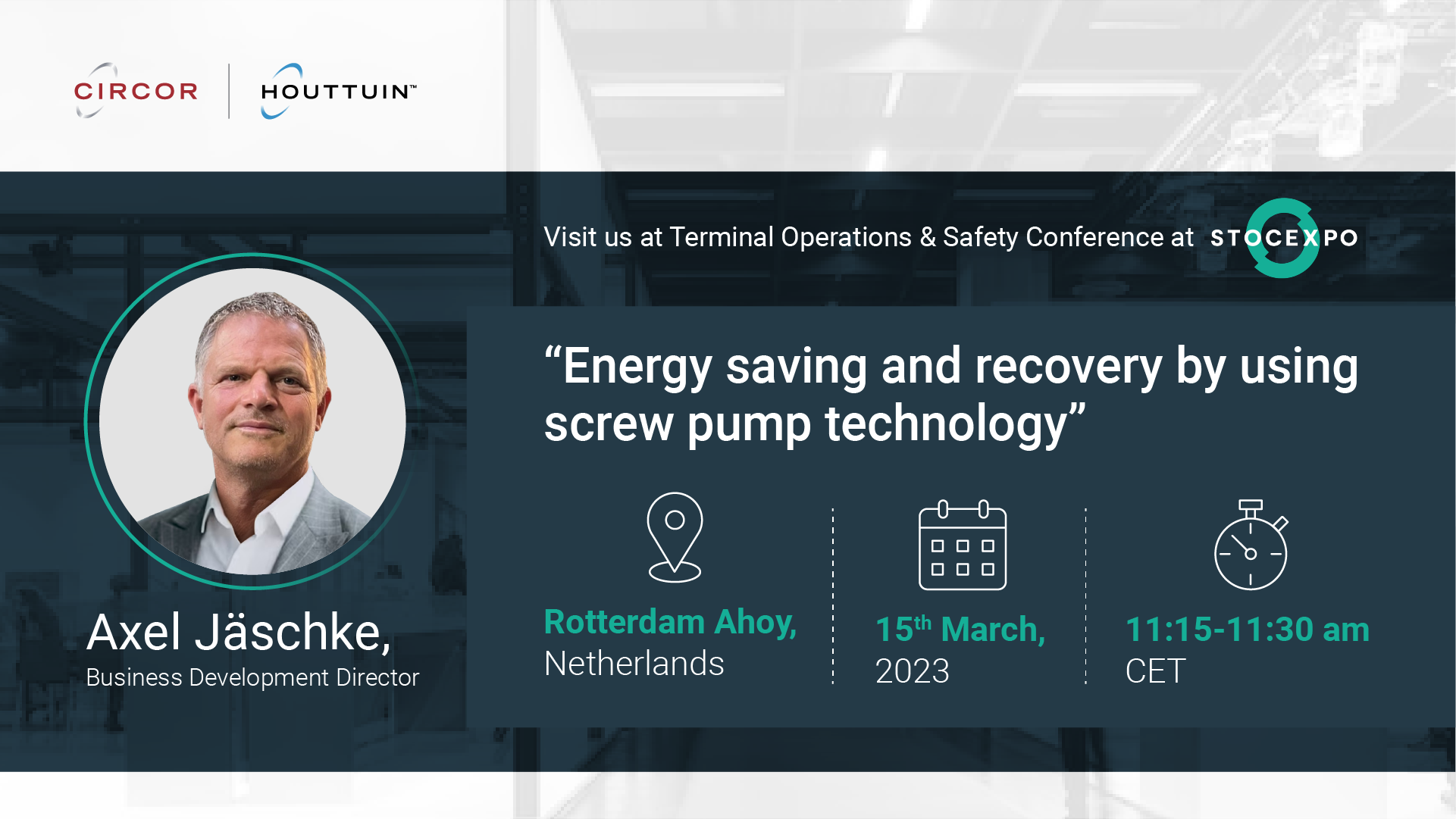 Axel Jäschke will talk at the StocExpo 2023 in Rotterdam.