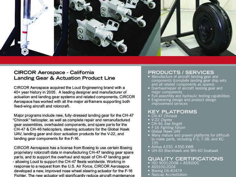 CIRCOR Aerospace - California Landing Gear & Actuation Product Line