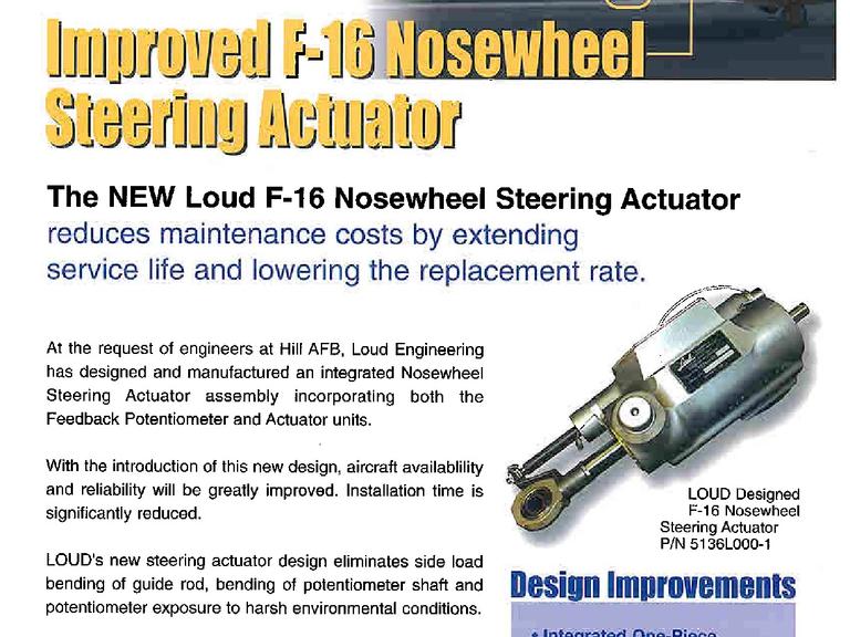 LOUD Engineering Improved F-16 Nosewheel Steering Actuator